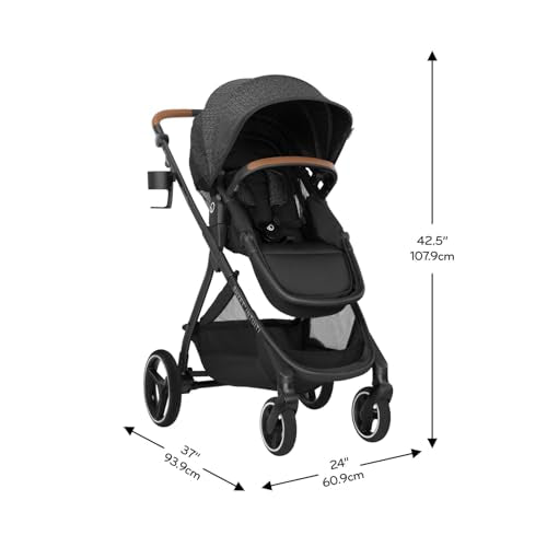 Evenflo Shyft Intuiti travel system with Revolve180 LiteMax NXT infant car seat in Fossil Gray, lightweight and suitable for preemies and infants