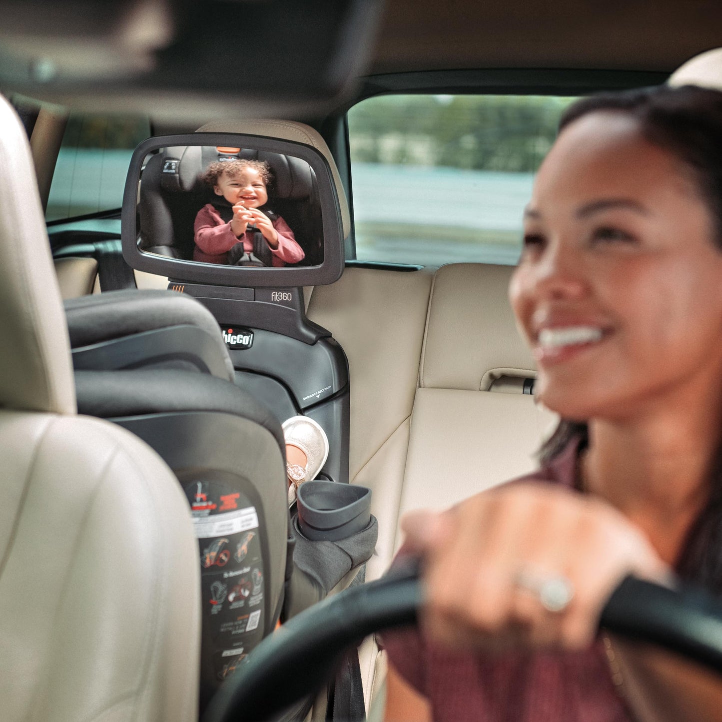 Chicco Fit360 ClearTex Rotating Convertible Car Seat With 360 Degree Rotation And Lever Lock System Obsidian Black