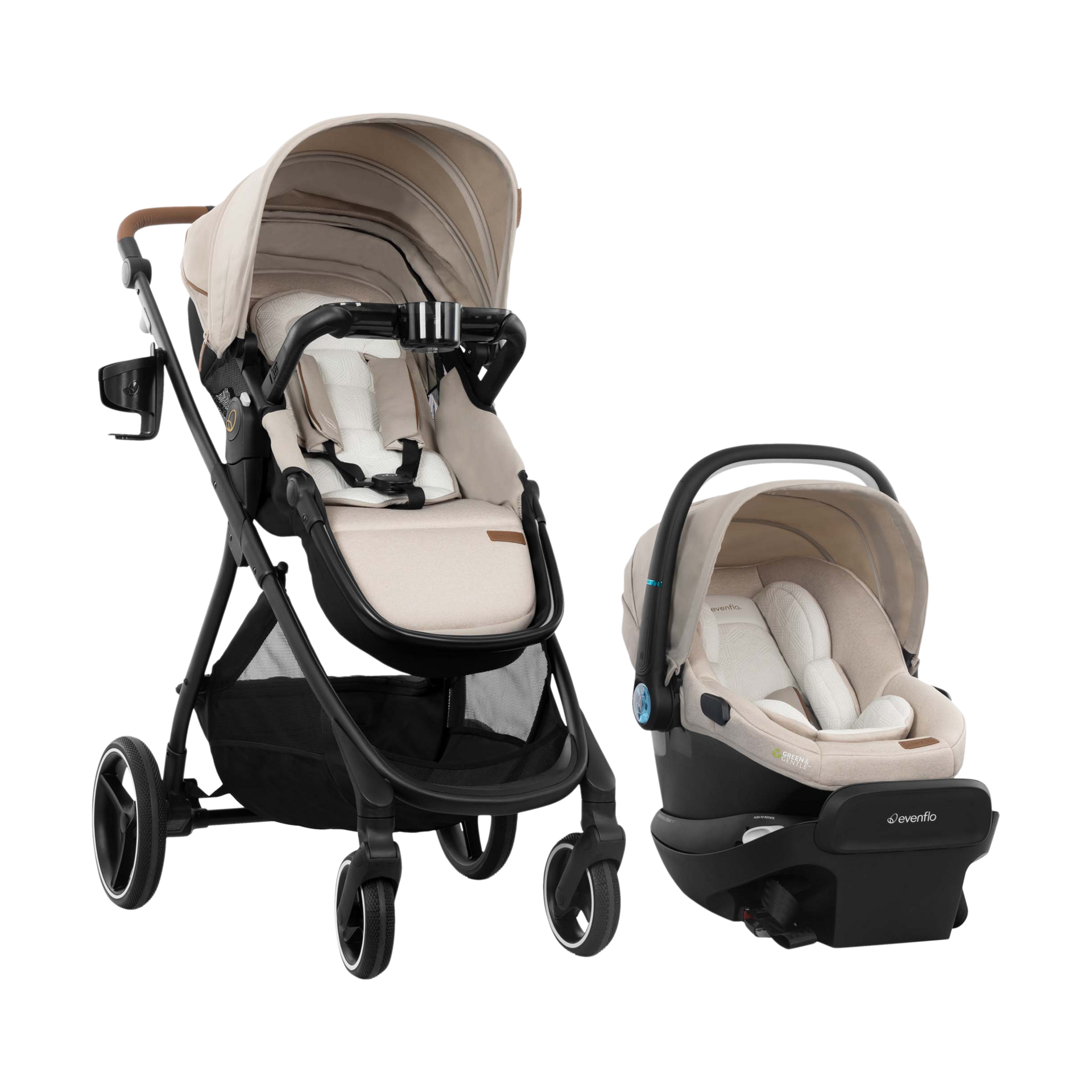 Evenflo Shyft Intuiti+ Travel System featuring Revolve180 LiteMax NXT with SensorySoothe