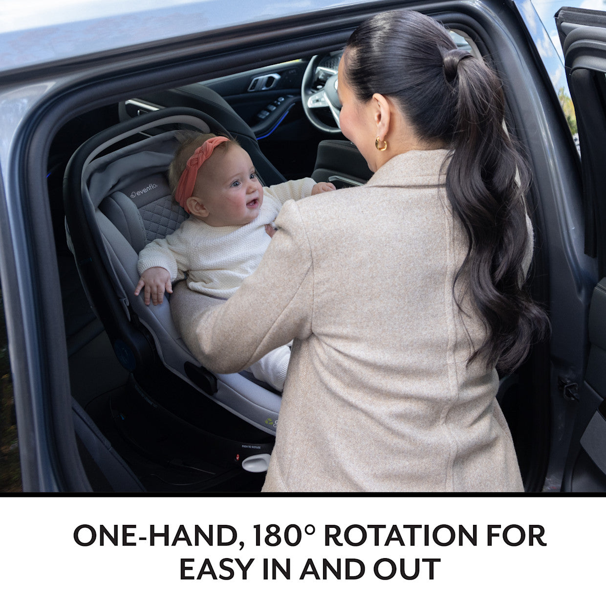 Evenflo Shyft Intuiti+ Travel System Featuring Revolve180 LiteMax NXT With SensorySoothe - Ultra Smooth Maneuverability
