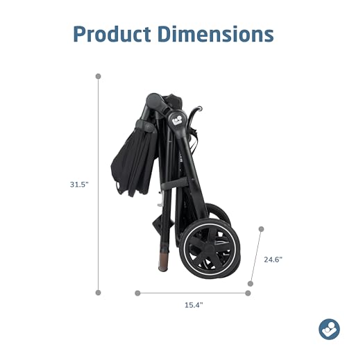 Maxi-Cosi Zelia Luxe 5-in-1 modular travel system with stroller and car seat for infants and toddlers, featuring adjustable components.