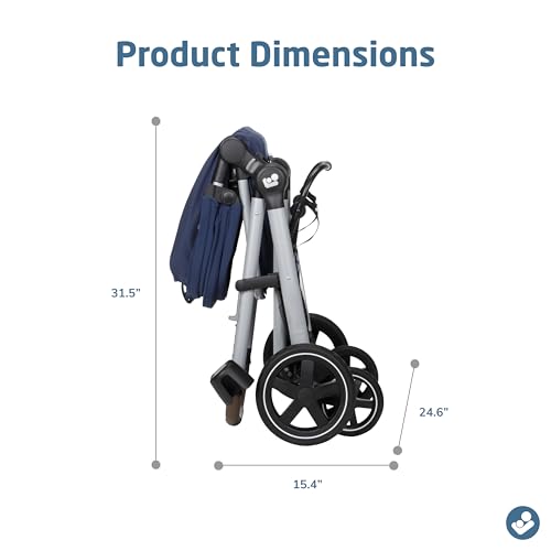 Maxi-Cosi Zelia Luxe 5-in-1 modular travel system with stroller and car seat, featuring sleek design and comfortable fabric.