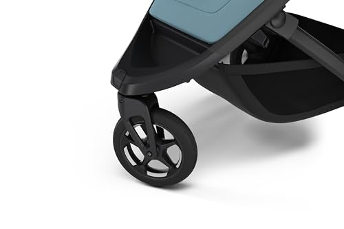 Thule Spring 2 single child stroller with ventilated canopy, adjustable handlebar, lightweight frame, and compact fold for easy maneuvering.