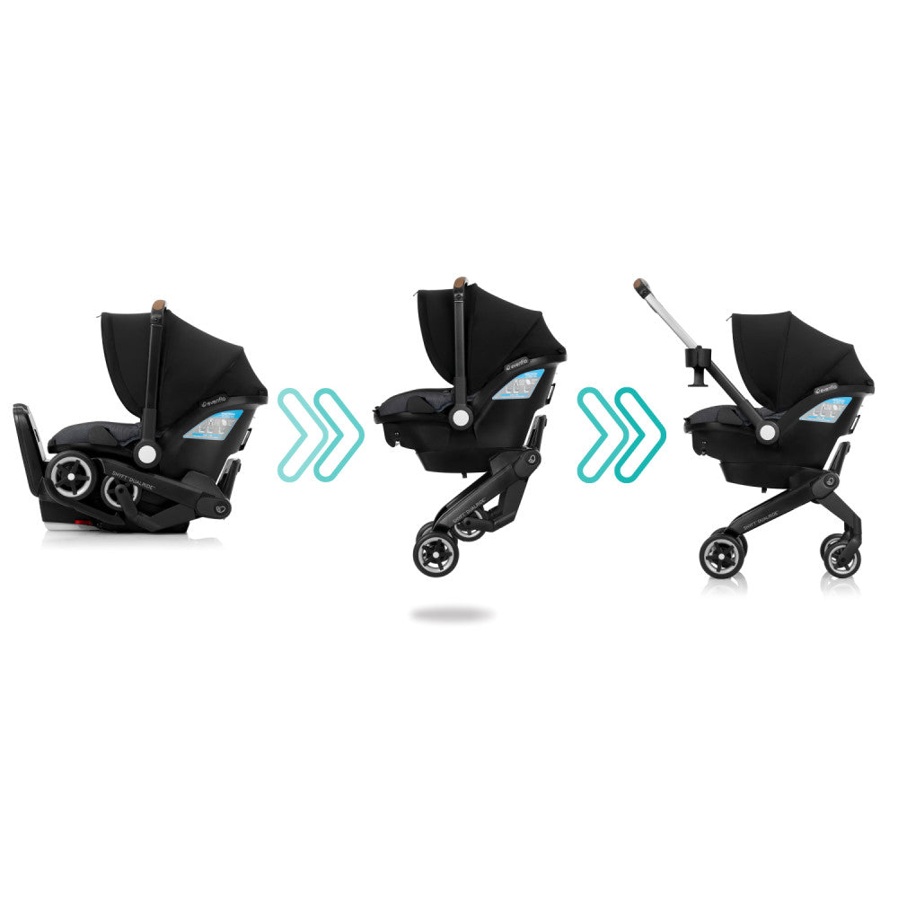 Evenflo Shyft DualRide w/ Carryall Storage Infant Car Seat + Stroller