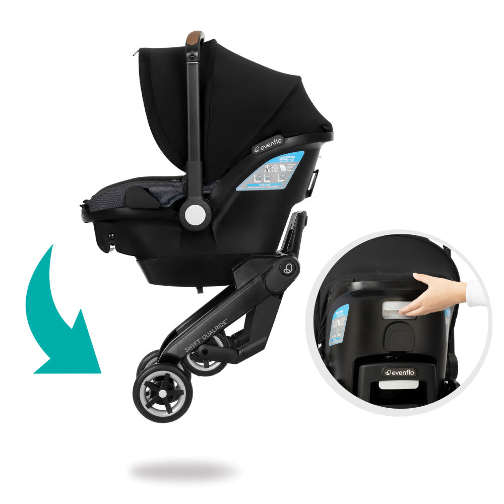 Evenflo Shyft DualRide w/ Carryall Storage Infant Car Seat + Stroller