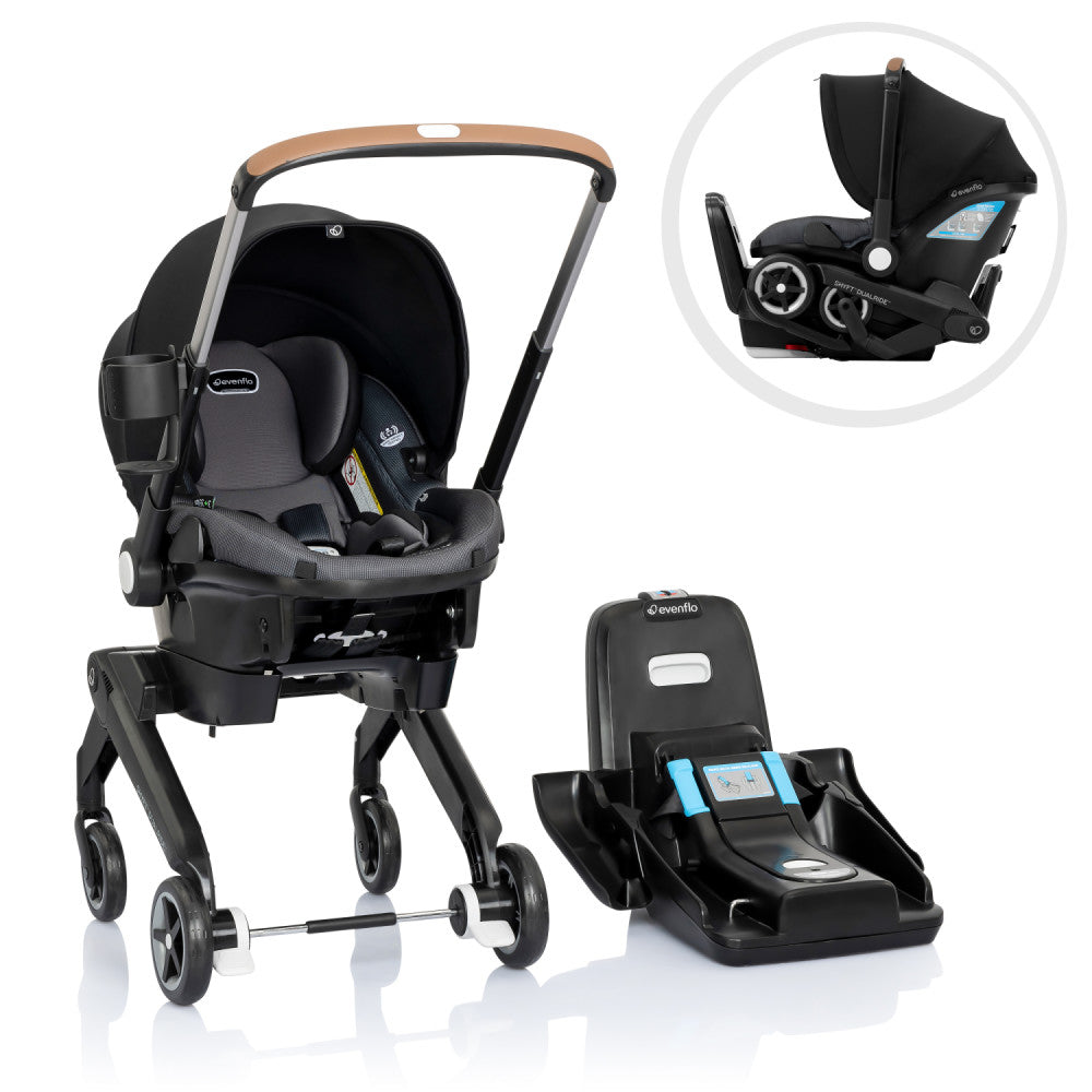 Evenflo Shyft DualRide w/ Carryall Storage Infant Car Seat + Stroller