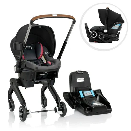 Evenflo Shyft DualRide With Carryall Storage Infant Car Seat And Stroller - One Step Car Seat To Stroller Conversion