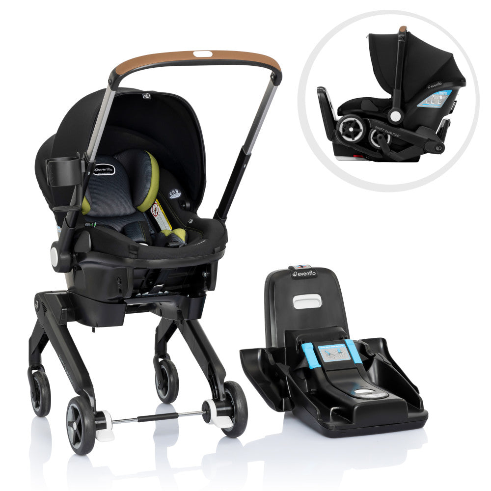 Evenflo Shyft DualRide w/ Carryall Storage Infant Car Seat + Stroller