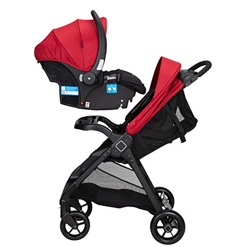 Safety 1st Smooth Ride travel system stroller with OnBoard FLX infant car seat, large canopy, foldable design, and ample storage.