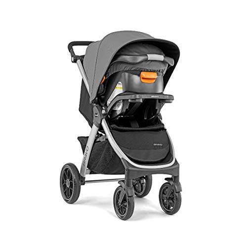 Chicco Bravo 3-in-1 Trio Travel System with Bravo Quick-Fold Stroller, KeyFit 30 infant car seat, and base in Camden/Black