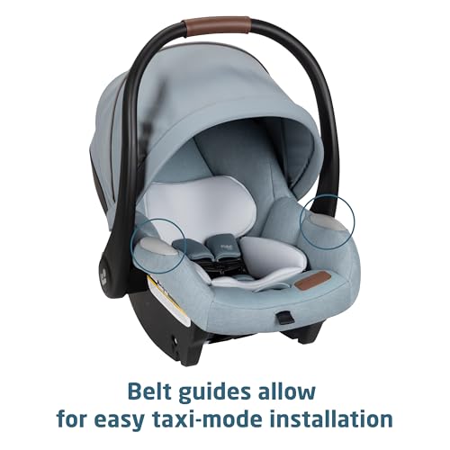 Maxi-Cosi Zelia Luxe 5-in-1 modular travel system with stroller and car seat, featuring sleek design and adjustable components.