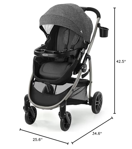 My Store Graco Modes Pramette travel system with infant SnugRide 35 car seat, modular stroller, and toddler stroller in Ellington color