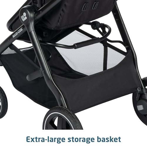 Maxi-Cosi Zelia Luxe 5-in-1 modular travel system with stroller, car seat, and accessories for versatile baby travel.