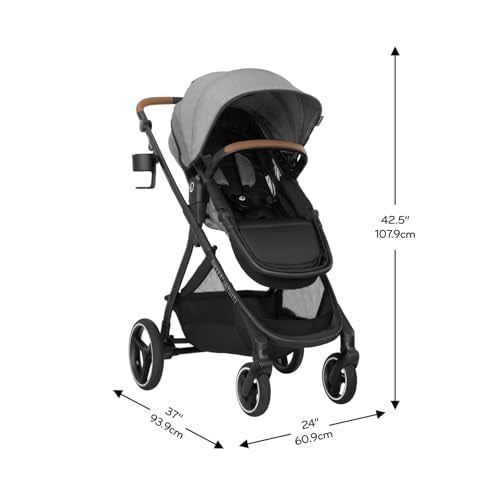 Evenflo Shyft Intuiti travel system with Revolve180 LiteMax NXT infant car seat in Fossil Gray, lightweight and suitable for preemies to 30 lbs.