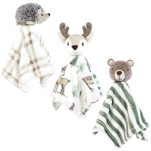 17800 Unisex Baby Animal Face Plush Security Blanket 35.6 x 35.6 cm