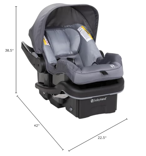 Pink Bamboo Baby Trend Passport Cargo stroller with EZ-Lift Plus infant car seat, featuring a lightweight frame and comfortable seating.