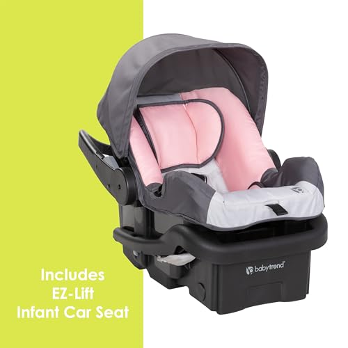 Baby Trend EZ Ride Travel System With EZ Lift Infant Car Seat Dash Pink One Hand Fold All Terrain Wheels