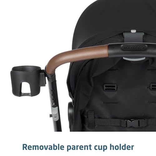 Maxi-Cosi Zelia™ Luxe 5-in-1 modular travel system with stroller, car seat, and accessories in a sleek design.