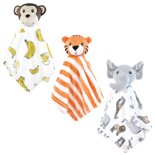 17800 Unisex Baby Animal Face Plush Security Blanket 35.6 x 35.6 cm