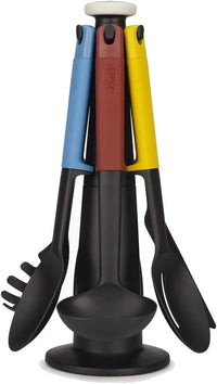 Joseph Joseph Elevate - Kitchen tools & gadgets Carousel 6-Piece Utensil Set with rotating stand, Ergonomic silicone handles, non stick head- Blue Multicolour thumbnail 1