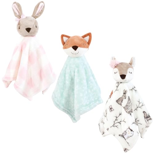 17800 Unisex Baby Animal Face Plush Security Blanket 35.6 x 35.6 cm