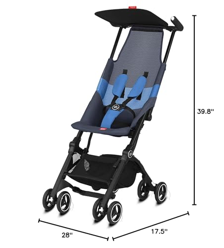 My Store gb Pockit+ All-Terrain lightweight travel stroller with canopy and reclining seat in velvet black, compact and easy to fold.