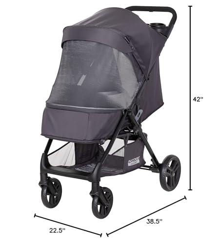 Baby Trend Passport Cargo Stroller travel system with pink bamboo EZ-Lift Plus infant car seat, featuring a compact design and adjustable handle.