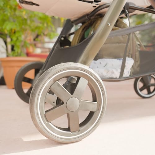 Maxi-Cosi Zelia Luxe 5-in-1 modular travel system with stroller, car seat, and various configurations for versatile baby travel.