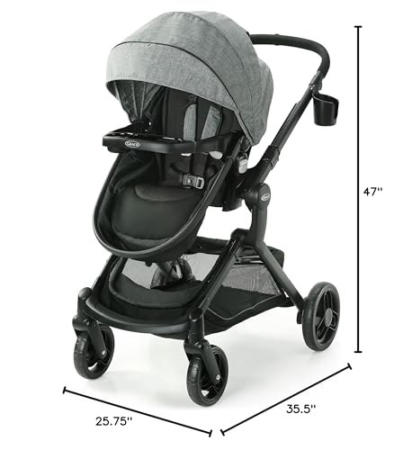 Graco Modes Nest travel system with adjustable infant car seat and stroller, including SnugRide DLX infant car seat, in Sullivan color.