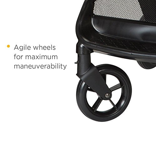 Safety 1st Smooth Ride travel system stroller with OnBoard FLX infant car seat, large canopy, foldable design, and ample storage.