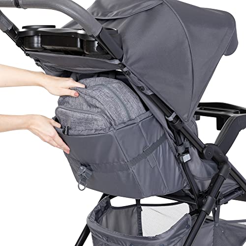 Baby Trend Passport Cargo Stroller travel system with EZ-Lift Plus infant car seat in pink bamboo, featuring a compact, lightweight design.