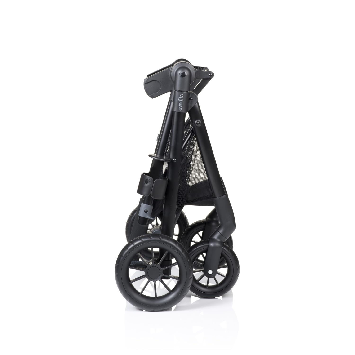 Evenflo Pivot Modular Travel System with LiteMax Preemie and Infant Car Seat in casual gray, showing the stroller and car seat together.