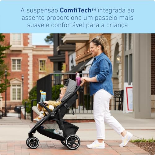 My Store Graco Outpace LX all-terrain 3-wheel baby stroller with rubber tires, easy fold, in-seat suspension, ideal for travel.