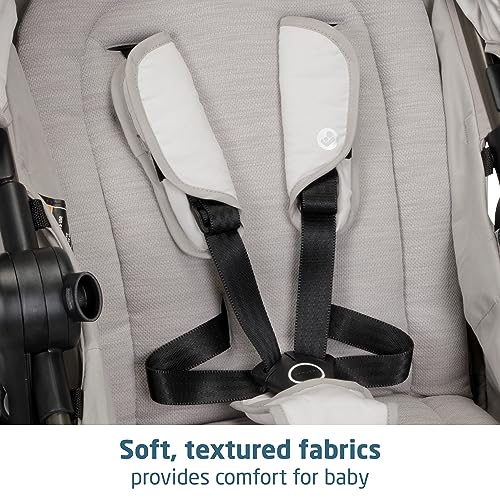 Maxi-Cosi Zelia Luxe 5-in-1 modular travel system with stroller, car seat, and accessories for infants and toddlers.