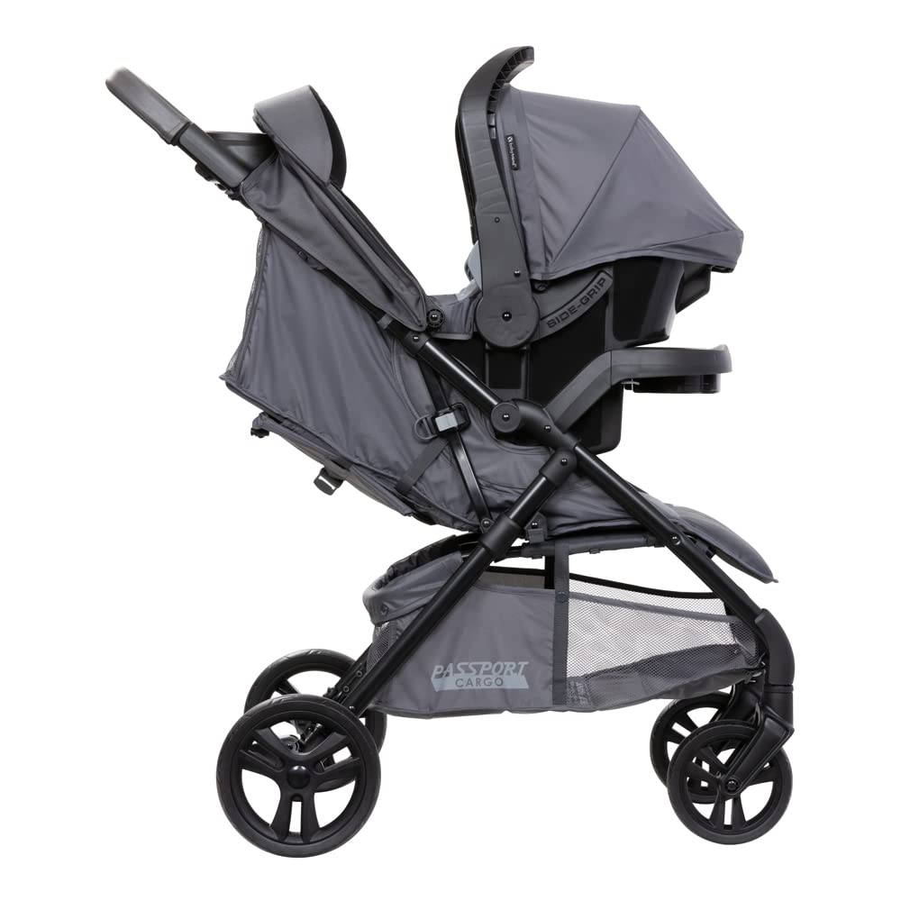 Baby Trend Passport Cargo stroller travel system with pink bamboo fabric and EZ-Lift Plus infant car seat, designed for easy mobility.