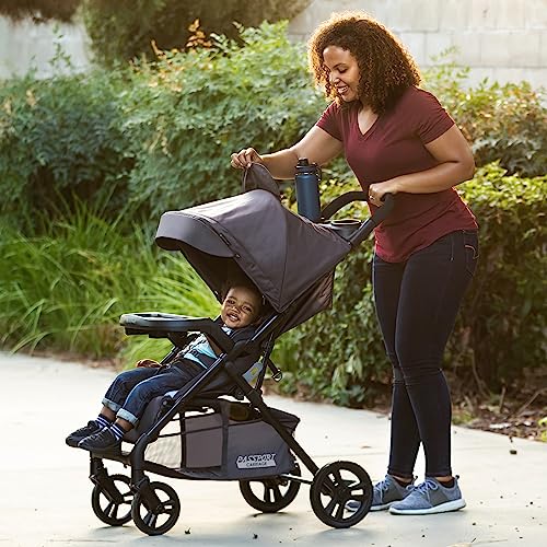 Baby Trend Passport Cargo stroller with EZ-Lift Plus infant car seat in pink bamboo, featuring a sleek, compact travel system.