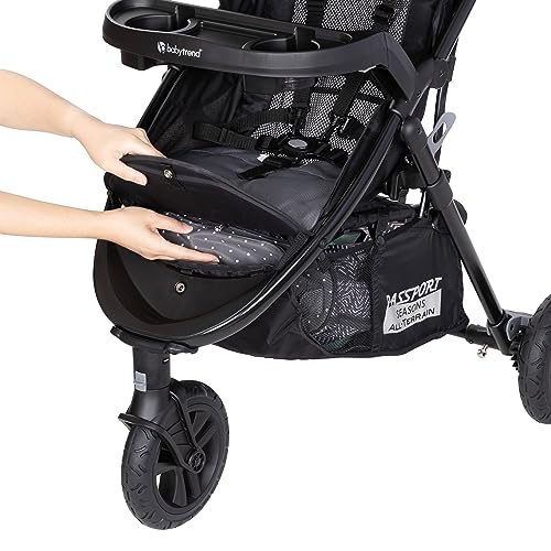 Baby Trend Passport Cargo Stroller travel system with pink bamboo infant car seat, featuring EZ-Lift Plus for easy transport.