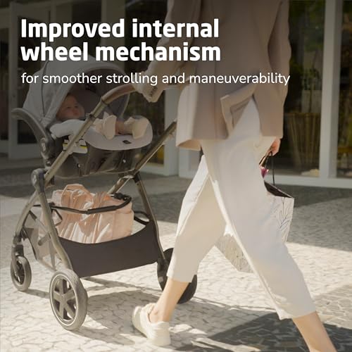 Maxi-Cosi Zelia Luxe 5-in-1 travel system with stroller, car seat, and accessories in a modern design.