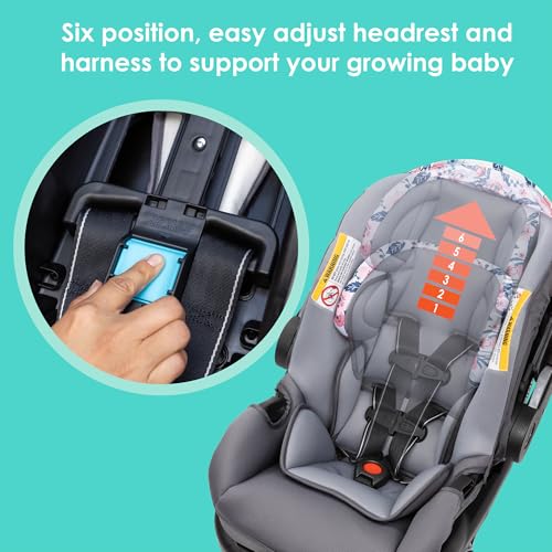 Baby Trend EZ Ride Travel System With EZ Lift Infant Car Seat Dash Pink One Hand Fold All Terrain Wheels