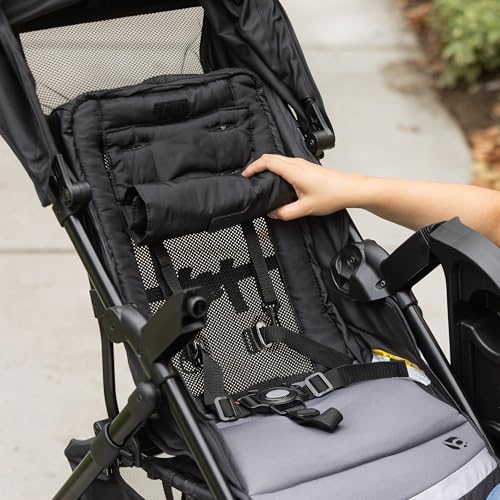 Baby Trend Passport cargo stroller with pink bamboo fabric and EZ-Lift infant car seat, suitable for travel and everyday use.