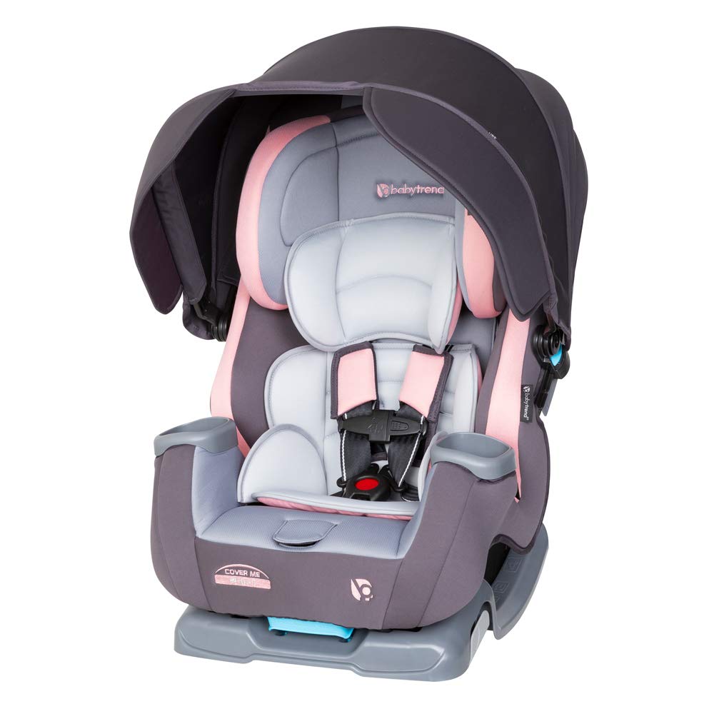 Baby Trend Cover Me™ 4-in-1 Convertible Car Seat, Quartz Pink – Built-in Canopy, 4-Stage Growth System, Plush Comfort Padding, Multi-Position Recline