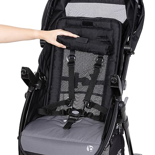 Baby Trend Passport Cargo stroller travel system with pink bamboo fabric and EZ-Lift Plus infant car seat, suitable for travel and outings.