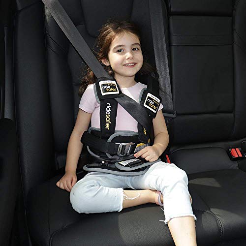 RideSafer Portable Car Seat Small Black Lightweight For Travel And Everyday Child Safety