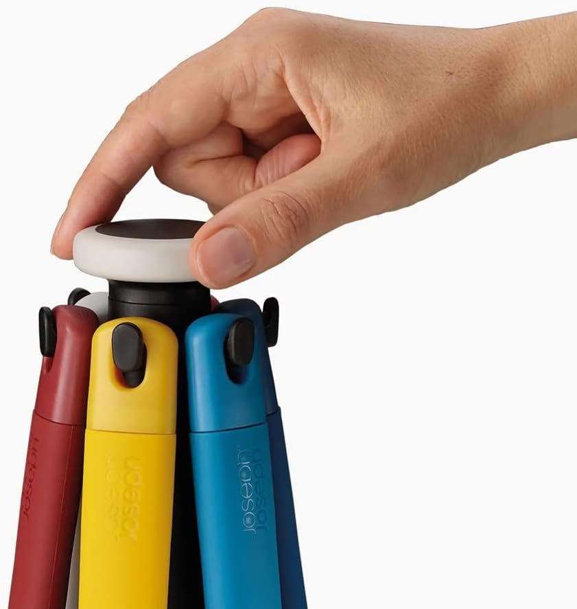 Joseph Joseph Elevate - Kitchen tools & gadgets Carousel 6-Piece Utensil Set with rotating stand, Ergonomic silicone handles, non stick head- Blue Multicolour — image 3