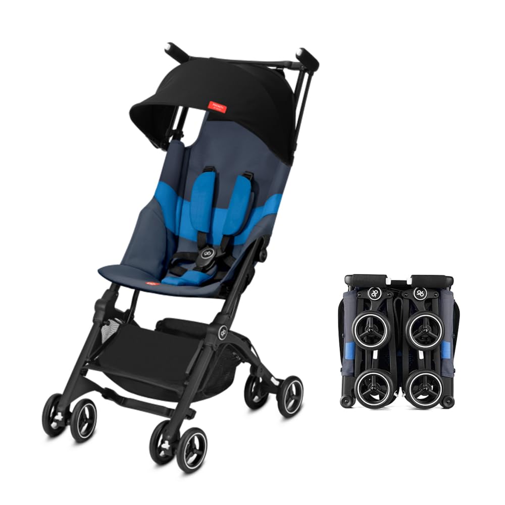 My Store gb Pockit+ All-Terrain travel stroller with canopy and reclining seat in Velvet Black, lightweight and ultra-compact.