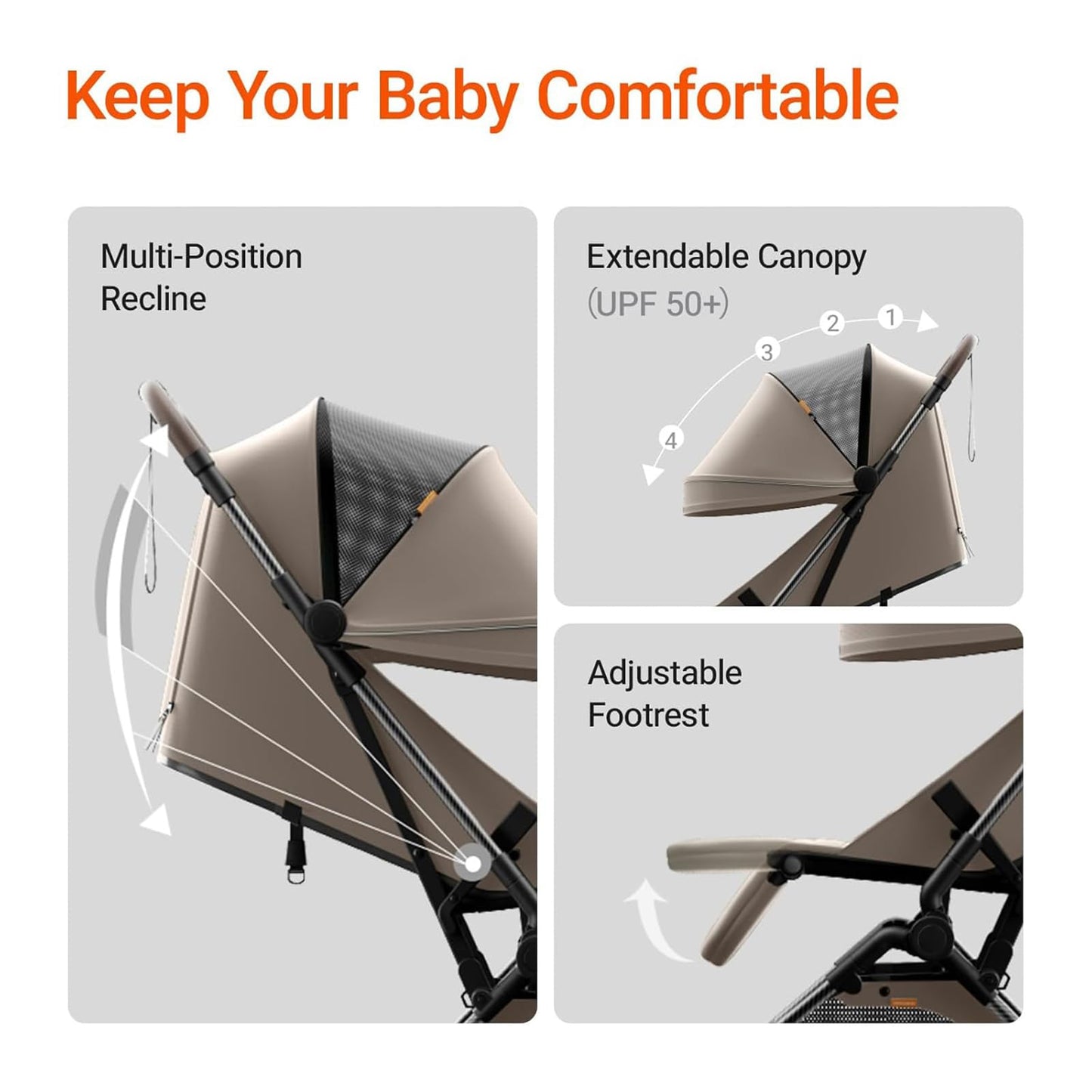My Store MAMAZING Ultra Air lightweight baby travel stroller with carbon fiber frame, compact design, one-handed fold, suitable for toddlers