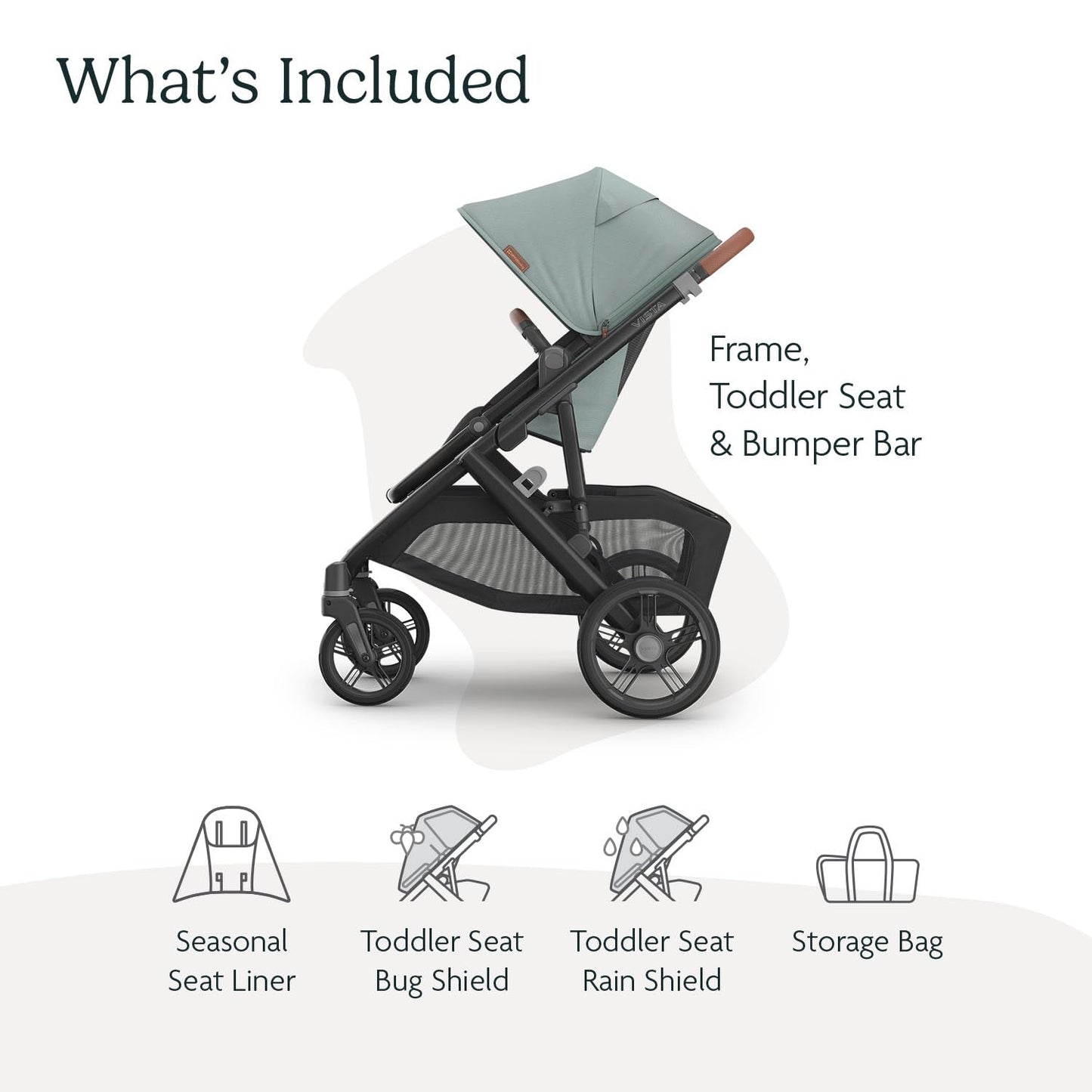 UPPAbaby Vista V3 stroller for baby and toddler, charcoal frame, all-wheel suspension, XL basket, convertible single-to-double configuration