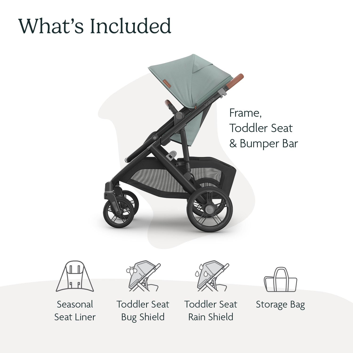 UPPAbaby Vista V3 stroller for baby and toddler, charcoal frame, all-wheel suspension, XL basket, convertible single-to-double configuration