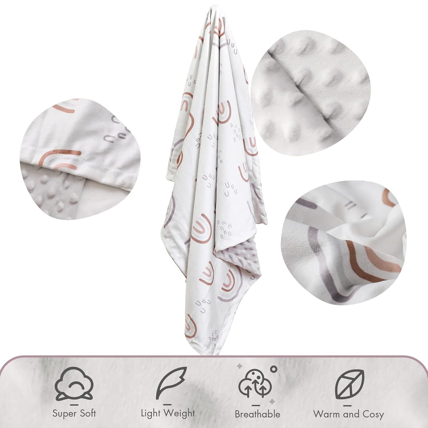 TZ05 Super Soft Minky Nursery Blanket Newborn Unisex 76.2 x 101.6 cm