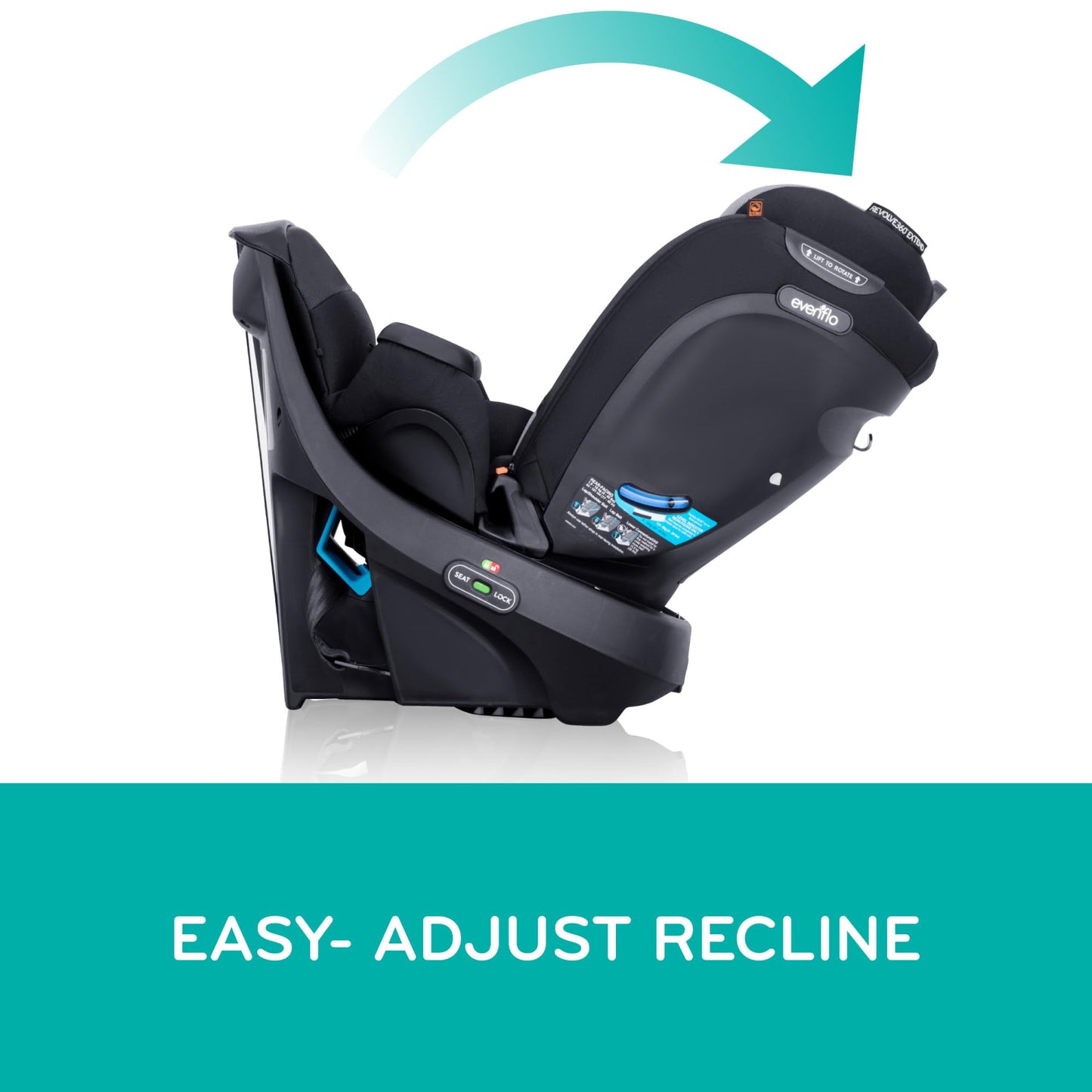 Evenflo Revolve360 Extend Rotational All In One Convertible Car Seat with 360 Degree Rotation and Extended Rear Facing